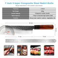 Couteau Nakiri en acier composite 17,8 cm – bois octogonal