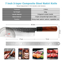Couteau Nakiri en acier composite 17,8 cm – bois octogonal