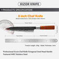 Couteau de chef 20,3 cm – palissandre octogonal et mitre en acier