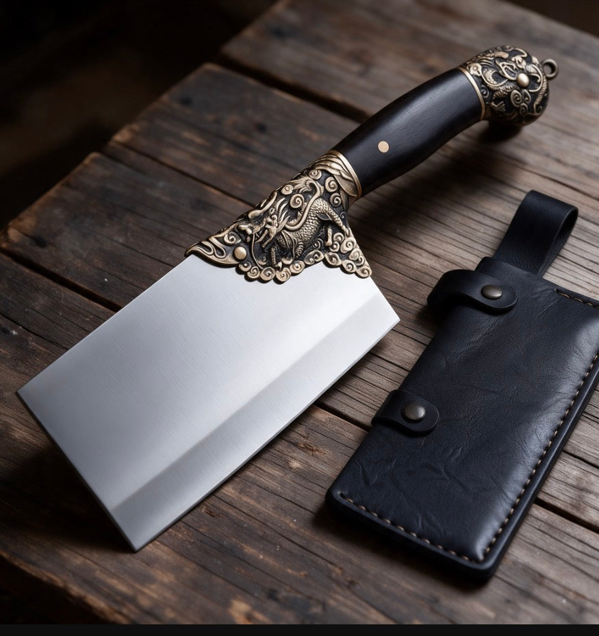 Couperet de boucher artisanal Longquan 21 cm