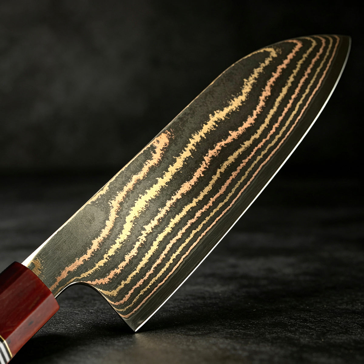 Couteau Santoku damas – palissandre octogonal