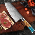 Couperet de cuisine damas – résine et bois