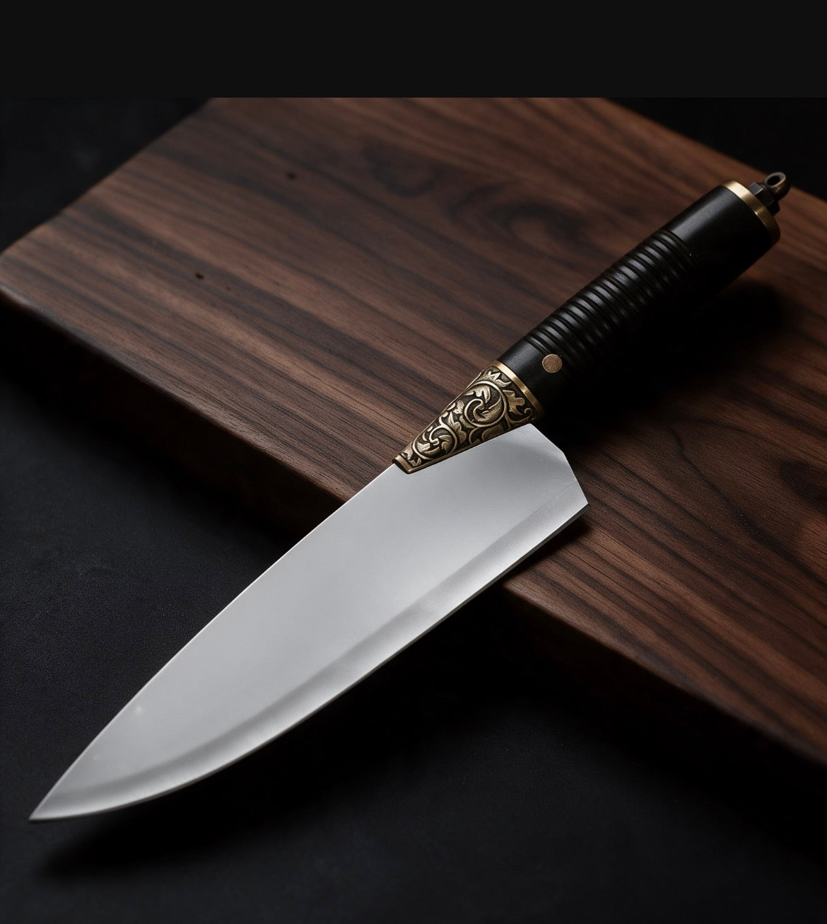 Couteau de chef traditionnel Longquan 20 cm en acier 7Cr17MoV