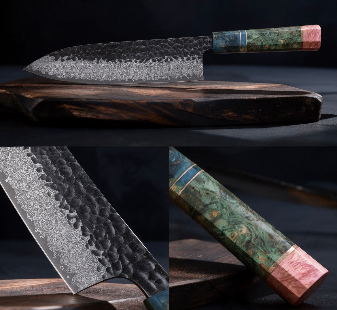 Couteau de chef Gyuto Tradition 20 cm - Acier damas