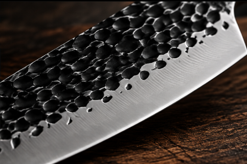 Couteau Santoku Japonais Acier Trempé Haute Teneur Carbone 13 cm – Manche Bois Rouge