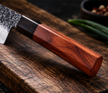 Couteau Nakiri Japonais Acier Composite 3 Couches 18 cm – Manche Bois Octogonal