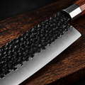 Couteau Nakiri Japonais Acier Trempé Haute Teneur Carbone 18 cm – Manche Palissandre Octogonal & Mitre Acier