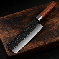 Couteau Nakiri Japonais Acier Trempé Haute Teneur Carbone 18 cm – Manche Palissandre Octogonal & Mitre Acier