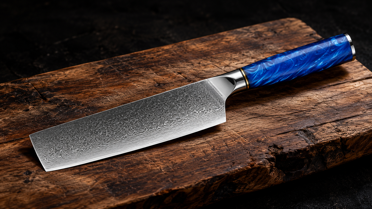 Couteau Nakiri Japonais Damas VG10 67 Couches 18 cm – Manche Bois Noble