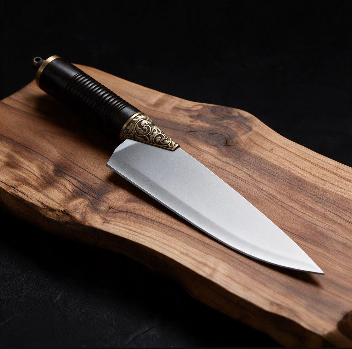 Couteau de chef traditionnel Longquan 20 cm en acier 7Cr17MoV