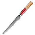 1 couteau à désosser – Couteaux damas de style japonais – Inox, résine et bois massif – À l’unité ou en ensemble – fond blanc