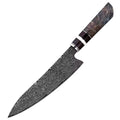 1 couteau de chef – Couteaux damas de style japonais – Bois stabilisé – À l’unité ou en ensemble – fond blanc