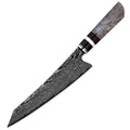 1 Kiritsuke – Couteaux damas de style japonais – Bois stabilisé – À l’unité ou en ensemble – fond blanc