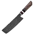 1 Nakiri – Couteaux damas de style japonais – Bois stabilisé – À l’unité ou en ensemble – fond blanc