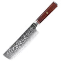 1 Nakiri – Couteaux damas de style japonais – Palissandre – À l’unité ou en ensemble – fond blanc