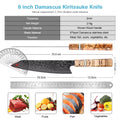 Couteau Kiritsuke damas – bois tressé