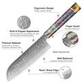 Couteau Santoku damas 17,8 cm – bois stabilisé