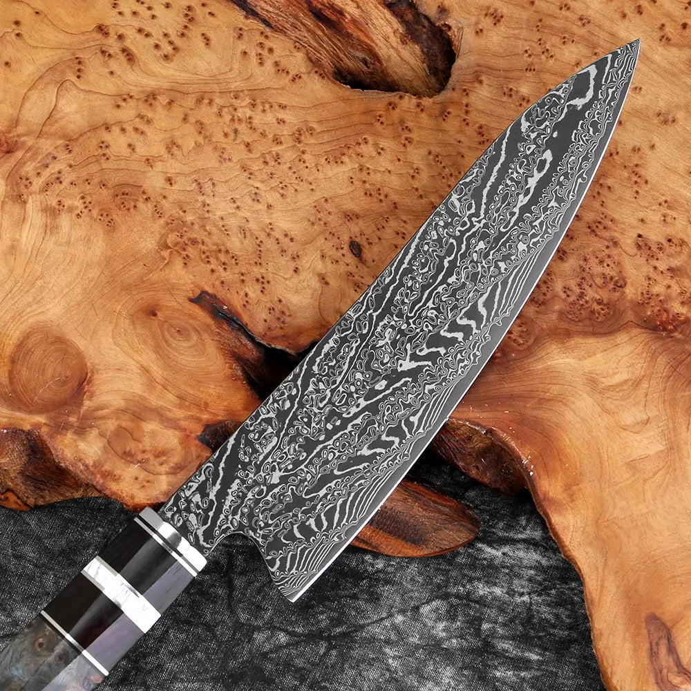 Couteau de chef damas 20,3 cm – bois stabilisé