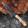 Couteau utilitaire damas – bois tressé