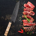 Couteau Kiritsuke damas – bois tressé