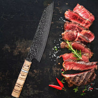 Couteau Kiritsuke damas – bois tressé