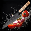 Couteau Kiritsuke damas – bois tressé