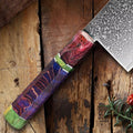 Couperet de cuisine damas 17,8 cm – bois stabilisé