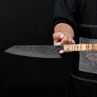 Couteau Kiritsuke damas – bois tressé