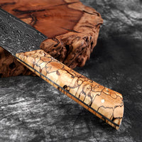 Couteau Nakiri damas – bois tressé
