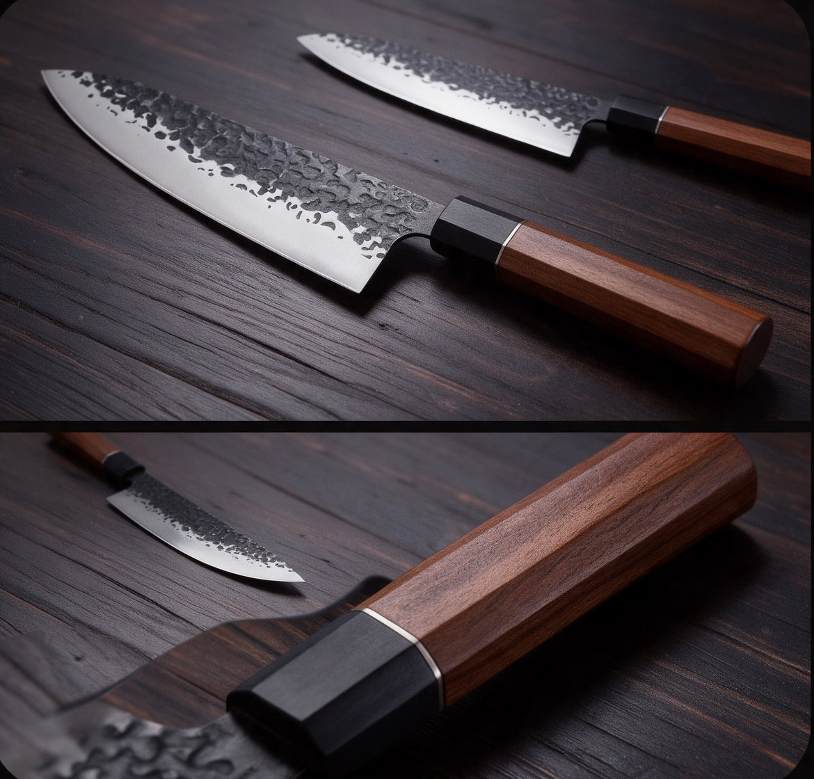 Couteau de chef Gyuto martelé Kurouchi 20 cm