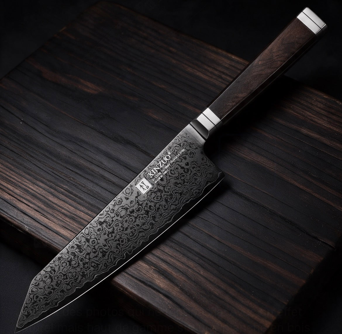 Couteau Bunka damas 67 couches - Manche en ébène