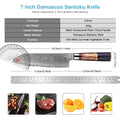 Couteau Santoku damas – résine et bois à motif nid d’abeille