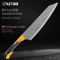 Couteau Kiritsuke damas 20,3 cm – résine noire et bois stabilisé