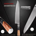 Couteau de chef damas – résine noire et bois stabilisé