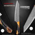 Couteau Kiritsuke damas 20,3 cm – résine noire et bois stabilisé