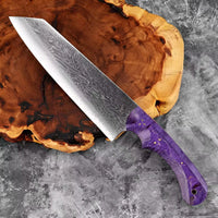 Couteau Kiritsuke damas – bois stabilisé violet