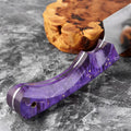 Couteau Kiritsuke damas – bois stabilisé violet