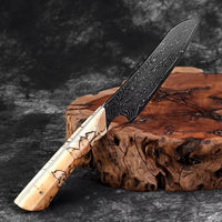 Couteau Santoku damas – bois tressé