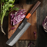 Couteau Nakiri 18 cm - Acier damas 67 couches pour légumes