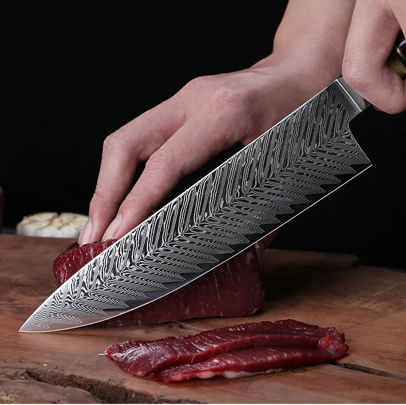 Coffret prestige damas - Lames damassées et manches en résine (1 à 8 pièces)