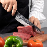 Couteau Santoku martelé Kurouchi - Acier inoxydable haute teneur en carbone