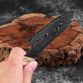 Couteau Santoku damas – bois tressé