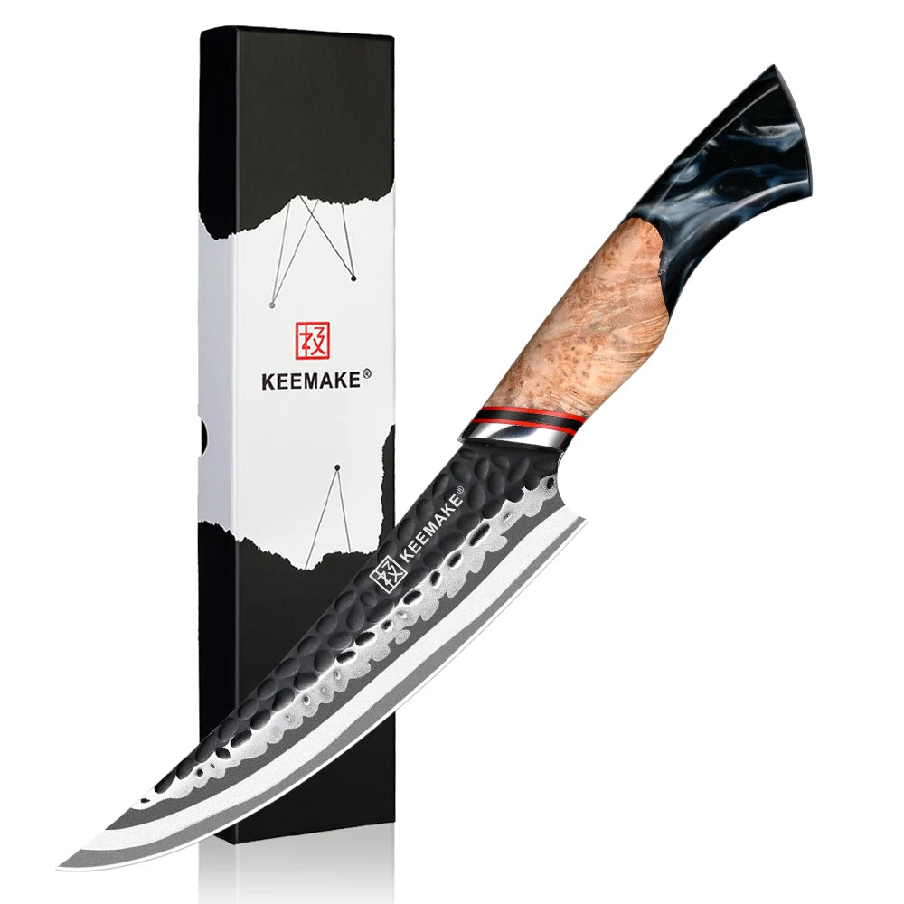 Petit couteau de chef Petty 14 cm - Acier damas KEEMAKE