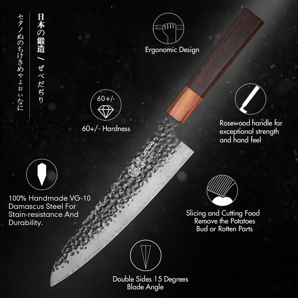 Couteau de chef Gyuto 20 cm - Acier damas 67 couches