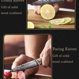 Couteau Kiritsuke artisanal damas VG10 20 cm - 67 couches