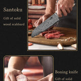 Couteau Kiritsuke artisanal damas VG10 20 cm - 67 couches