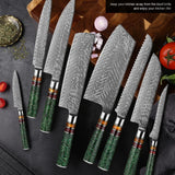 Coffret prestige damas XITUO - Lames damassées et manches en résine (1 à 8 pièces)