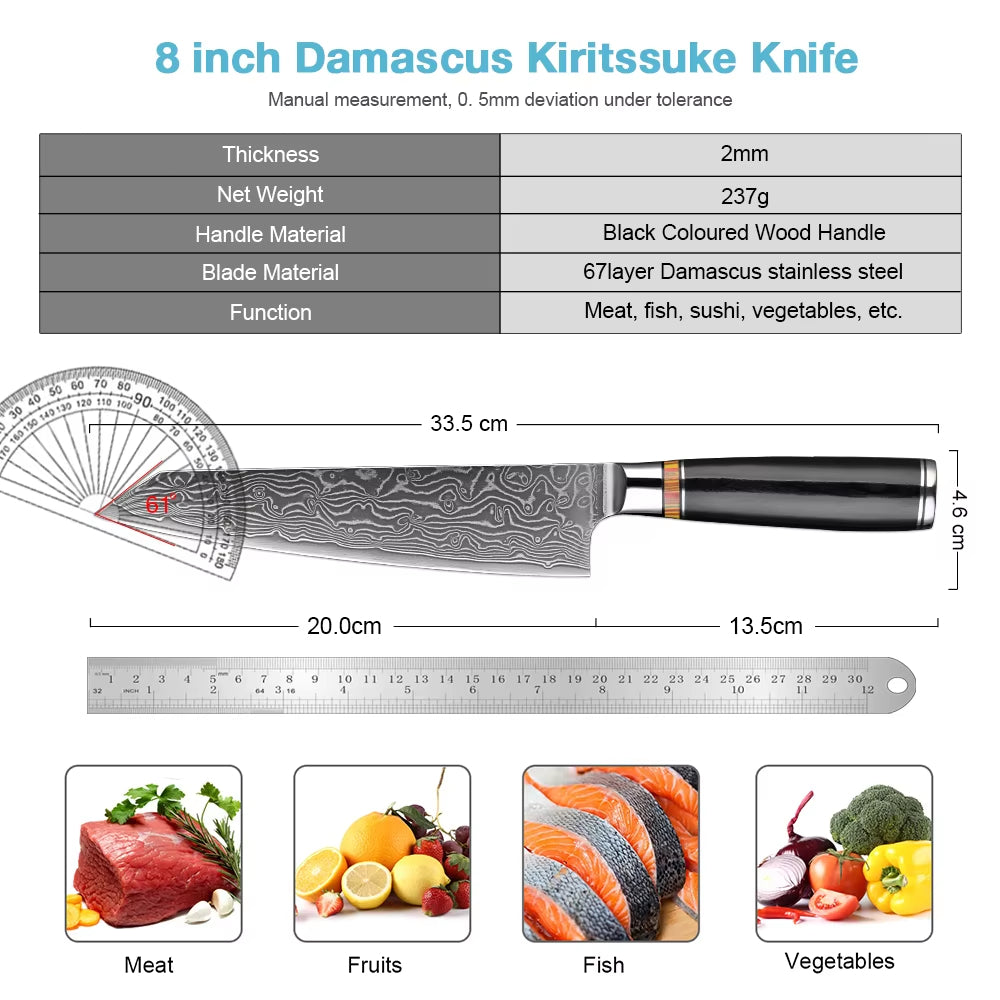 Couteau Kiritsuke damas – bois