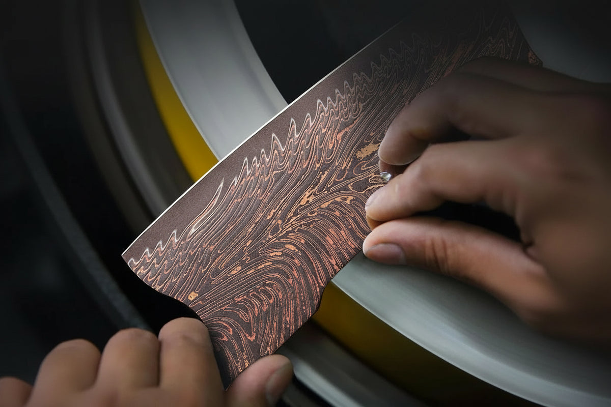 Couteau Nakiri Cuivre Damas 18 cm - 37 couches et ébène
