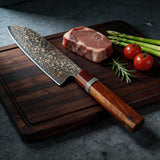 Couteau Kiritsuke damas cuivre arc-en-ciel XITUO